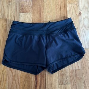 Lululemon speed short women’s size 8 black athletic lulu shorts zipper pocket